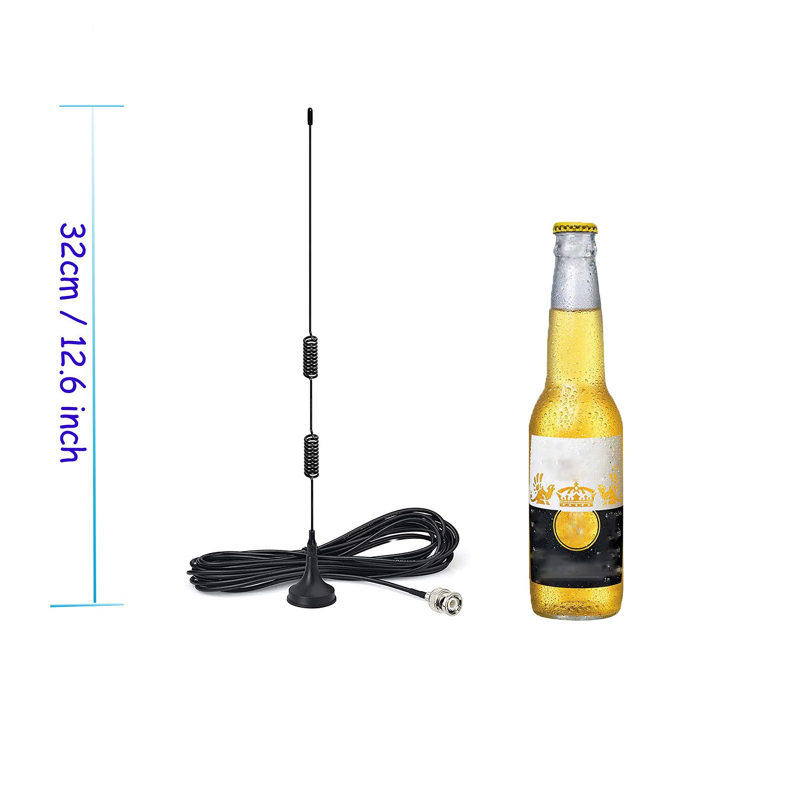 Bingfu 20 1300Mhz Police Scanner Antenna Radio Scanner Magnetic Base Antenna Hf Vhf Uhf Ham Radio Bnc Male Antenna (2 Pack) Comp