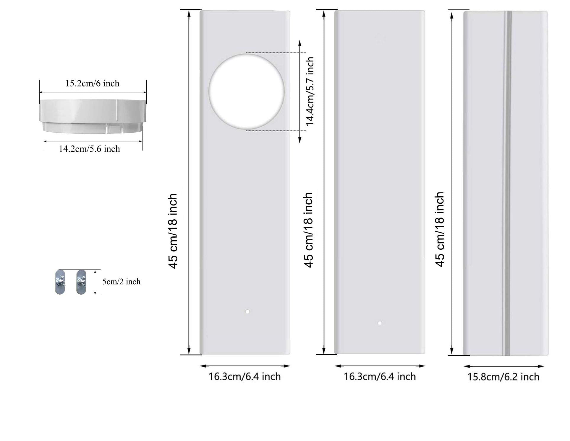 Portable Air Conditioner Window Vent Kit, Portable A/C Window Slide Kit Plate For Exhaust Hose Of 6   Diameter