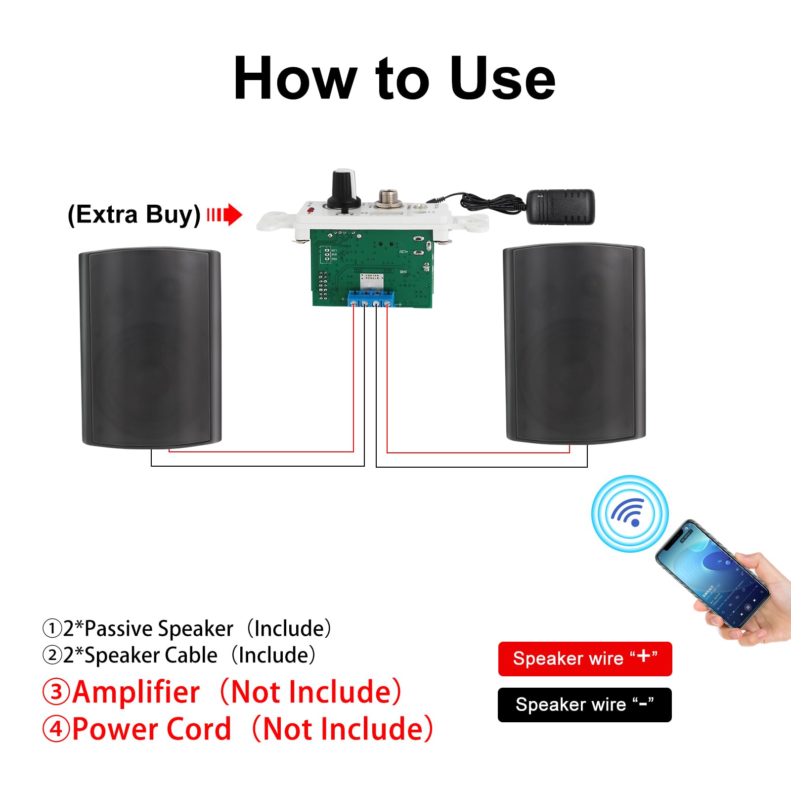 Studiofinix 6.5 Inch Outdoor Speakers Waterproof Wired 400W Wall Mount Speakers Passive, Suitable Use For Indoor, Patio,Covered