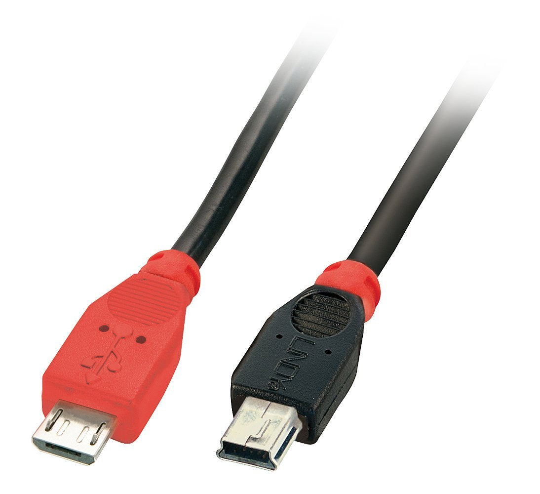 Lindy 0.5M Usb Otg Cable   Black, Type Micro B To Mini B (31717)