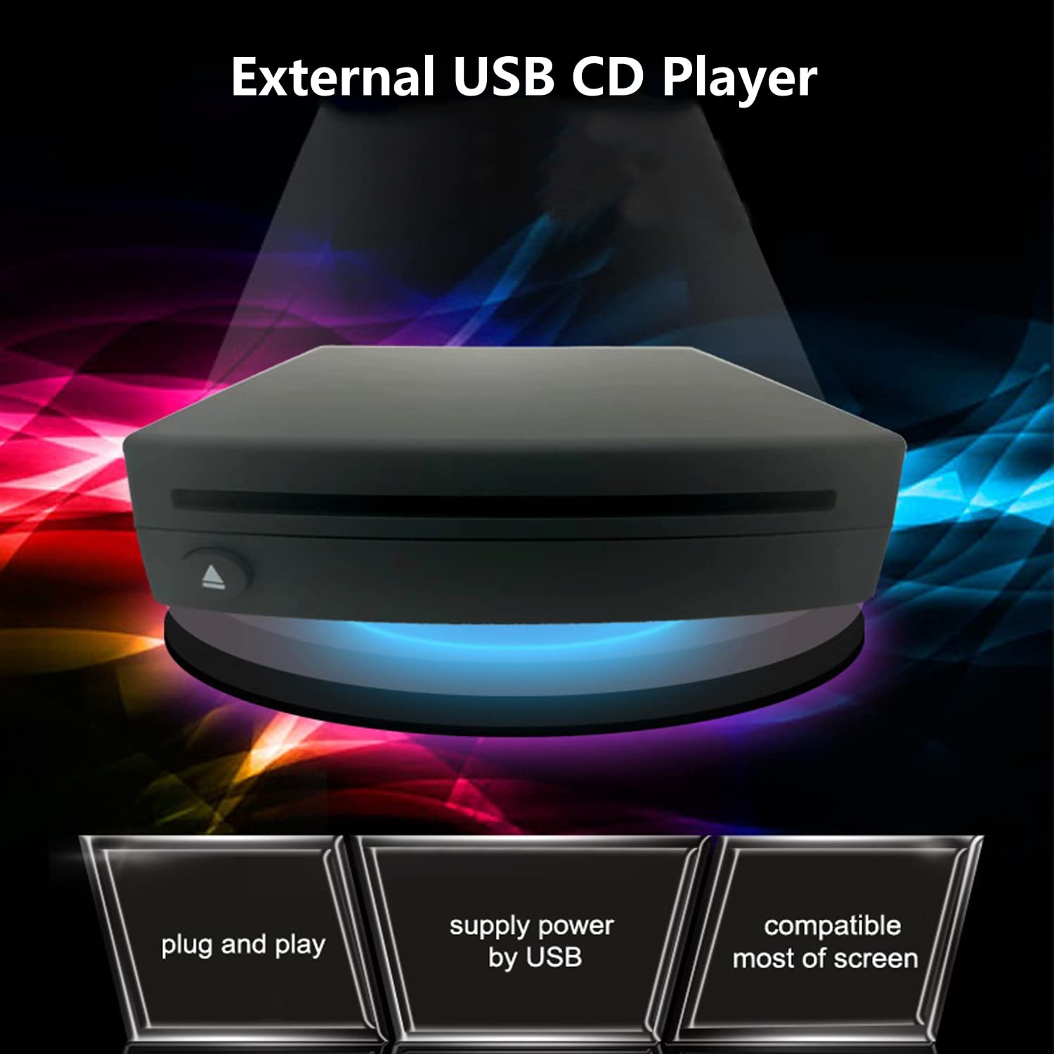 Xglysmyc External Usb Car Universal Cd Player,Vehicle Cd Player For Car Via Usb Radio Connection Portable Cd Player For Car Andr