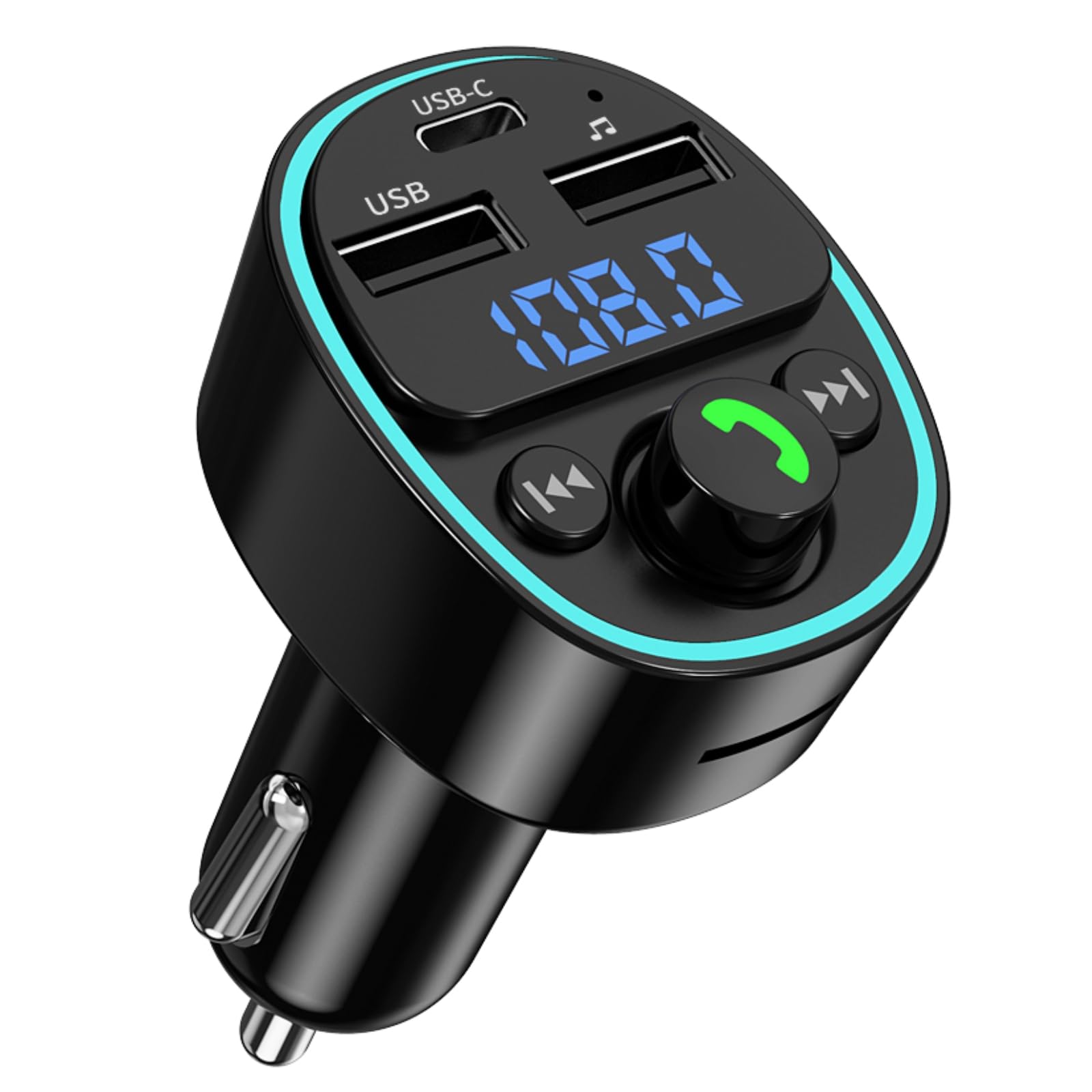 Bluetooth 5.4 Fm Transmitter Car Adapter   Car Bluetooth Adapter With Fast Charger,Hi Fi Audio & Clear Calls,Multiple Safety Pro