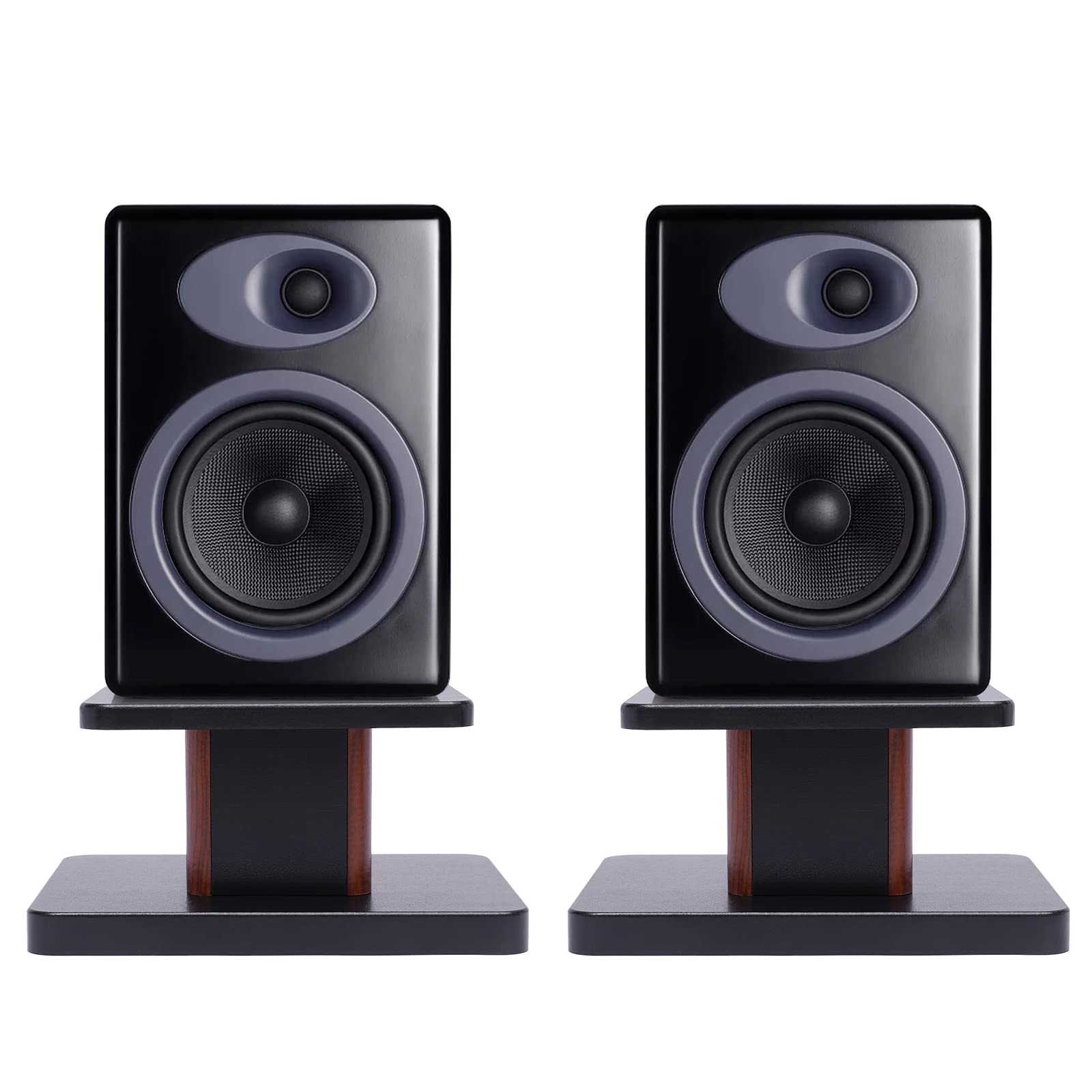 6' Desktop Bookshelf Speaker Stands Pair For Under 15' Studio Speaker Riser Medium&Small Speakers Studio Monitor Stand Computer Gaming Desk Speaker Stand(Yellow Sandalwood)