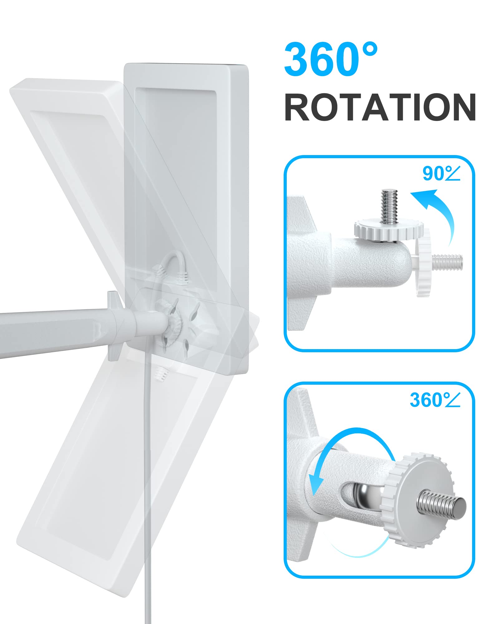 Solar Panel For Ring Camera, Camera Solar Panel Charger Compatible With Ring Stick Up Cam Battery & Spotlight Cam Battery/Plus/P