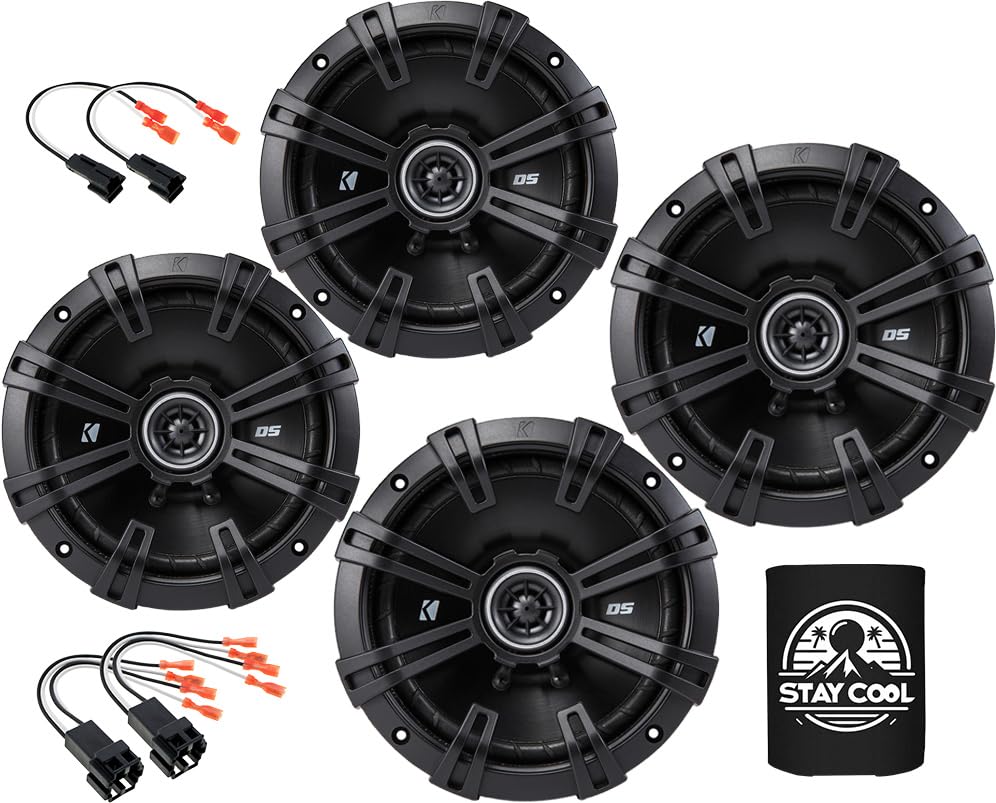 KICKER Speakers 6.5 & 6.75 for Chevrolet Silverado 2500HD 2007-2014 Upgrade Kit - 4 Pack of DS Series with Harness, Car Audio Fr