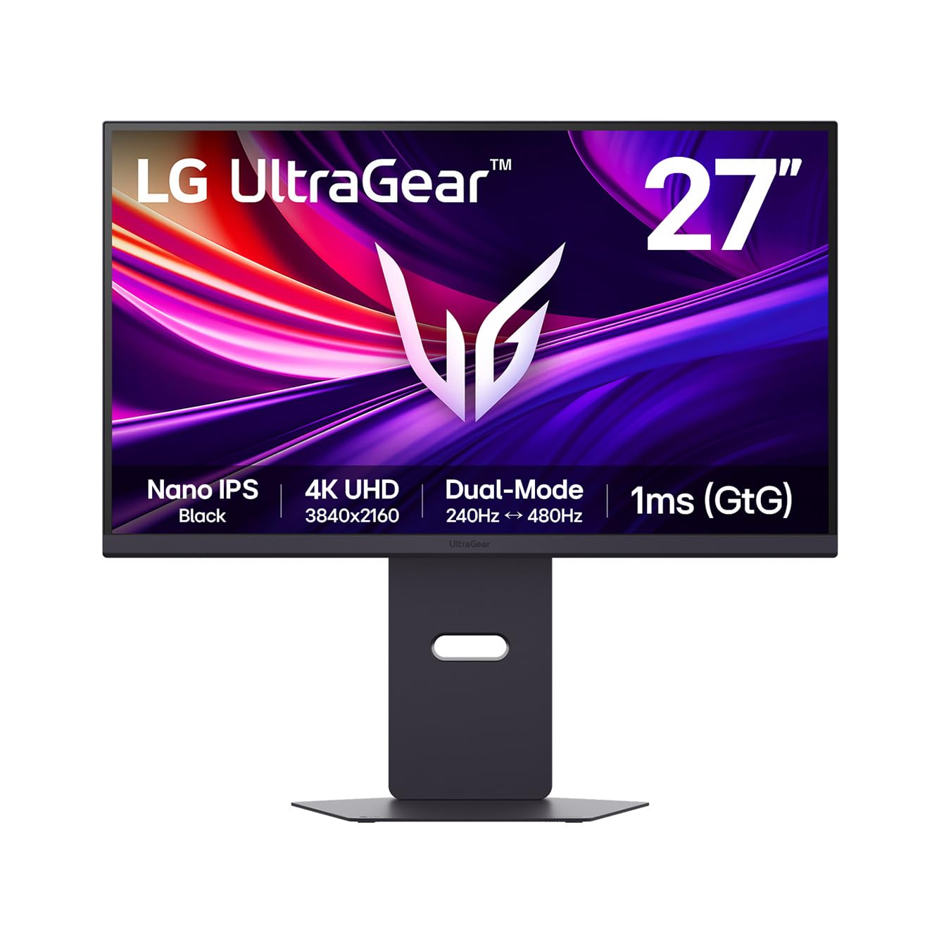 LG 27G850A-B 27-inch Ultragear 4K UHD (3840 x 2160) IPS Gaming Monitor, Dual-Mode 240Hz, 1ms, NVIDIA G-Sync Compatible, AMD Free