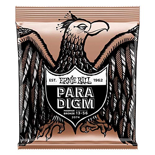 Ernie Ball Paradigm Medium Phosphor Bronze Acoustic Guitar Strings, 13 56 Gauge (P02074)