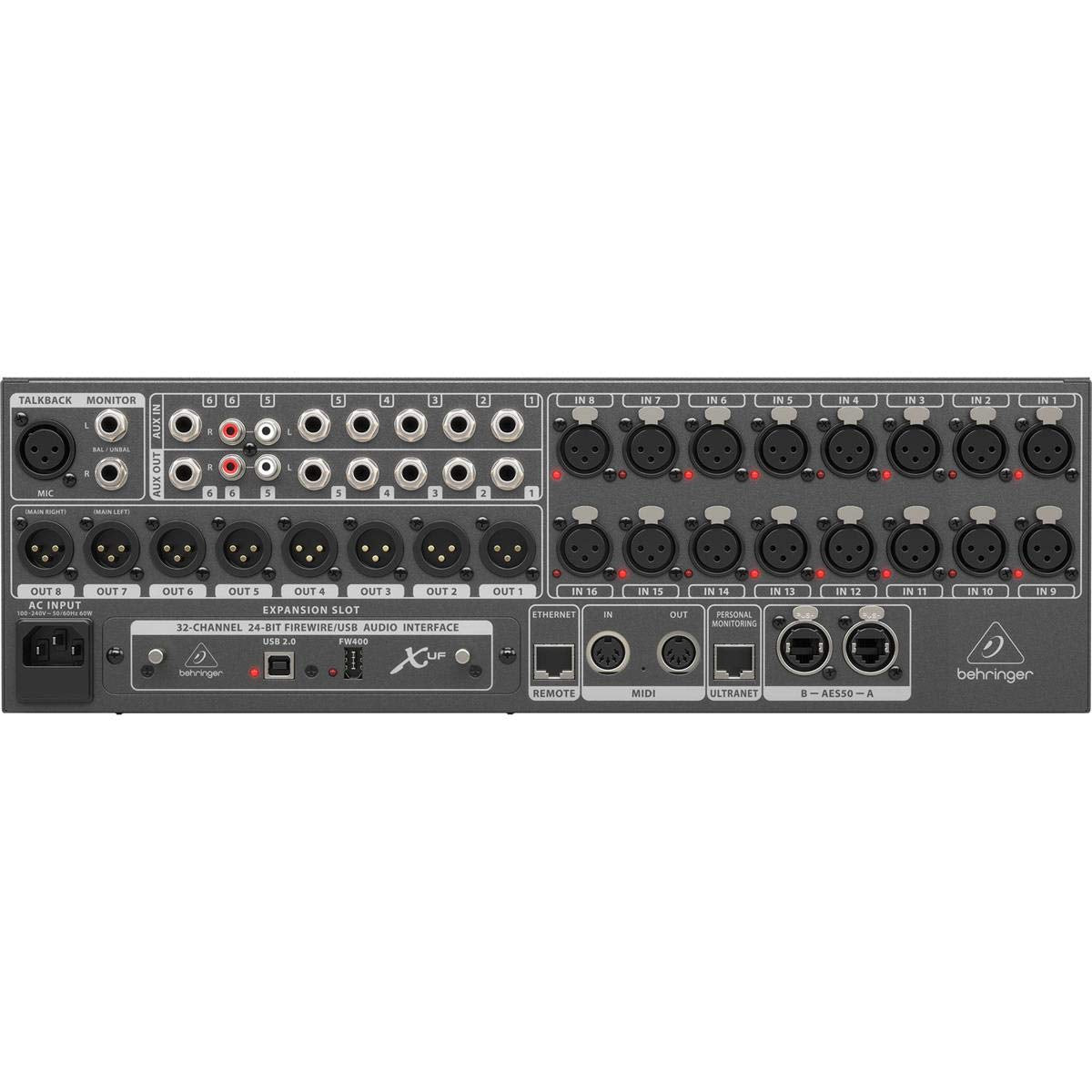 Behringer X32 Rack Digital Mixer - Black, Compact Design, Professional Audio Interface for Live Sound and Studio Recording
