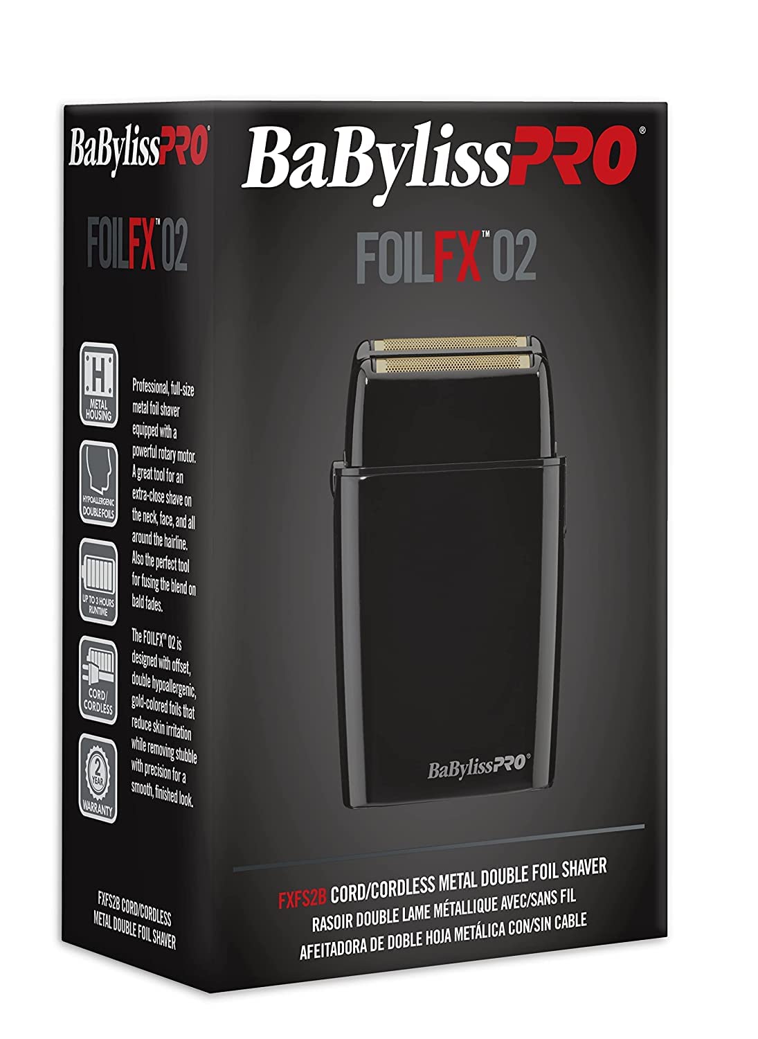 Babylisspro Barberology Double Foil Shaver Fxfs2B Blackfx Professional Electric Shaver