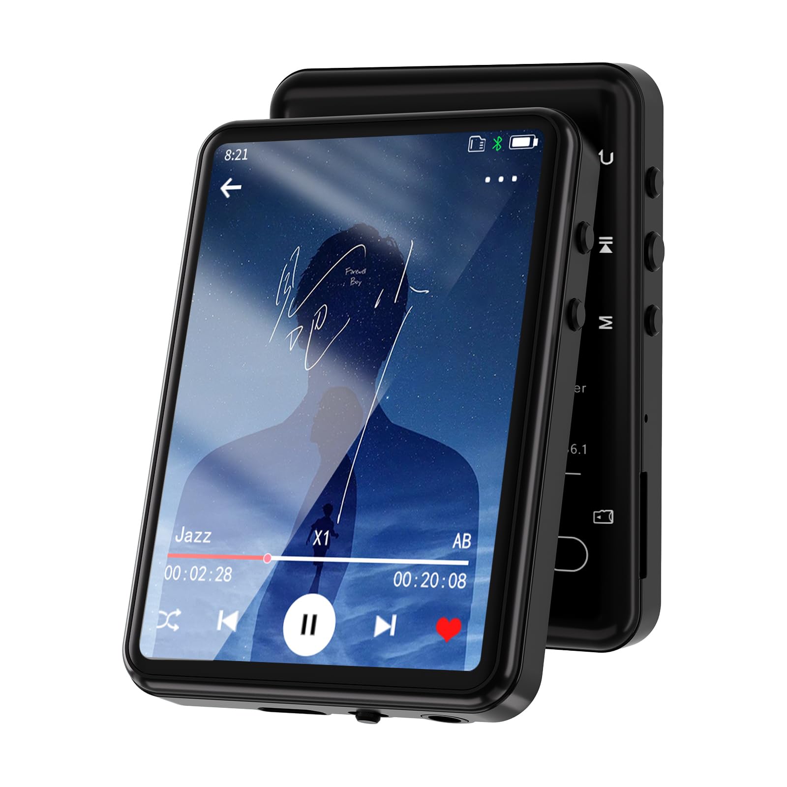 Tengsen MP3 Player with Bluetooth 5.3,Touch Screen and Speaker,32GB Black