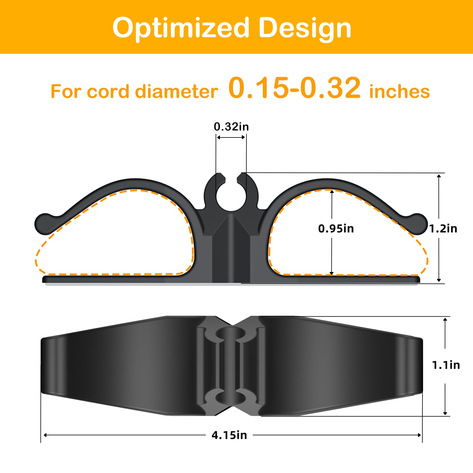 Daisyhome Cord Organizer for Kitchen Appliances, 6 Pack Rubber Adhesive Holders, 2 Black, 2 White, 2 Grey, Model C2306