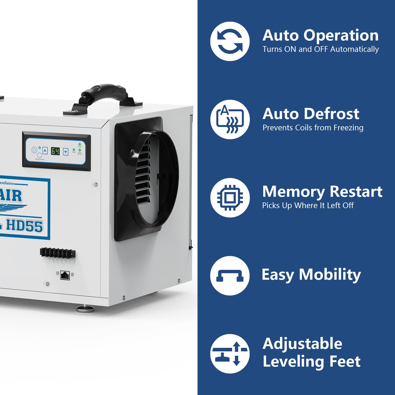 Alorair 120 Pints Commercial Dehumidifier For Crawl Spaces & Basements With Drain Hose, Compact Dehumidifiers For Home And Indus