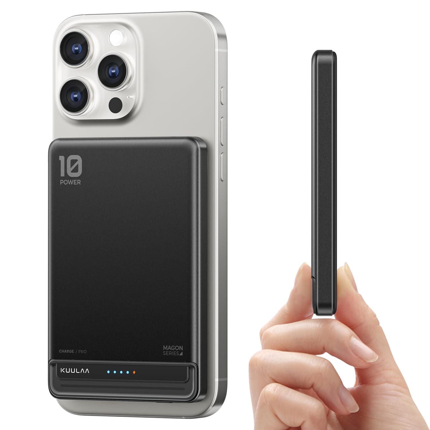 Kuulaa for MagSafe Battery Pack 10000mAh, 20W Ultra Slim Wireless Portable Phone Charger with LED Display, Magnetic Power Bank f