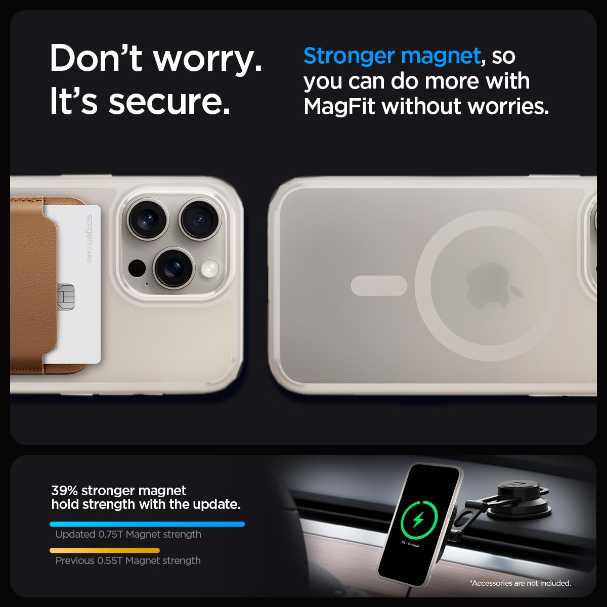Spigen Ultra Hybrid Magfit Designed For Iphone 15 Pro Max Case (2023) [Anti Yellowing] [Military Grade Protection] Compatible Wi