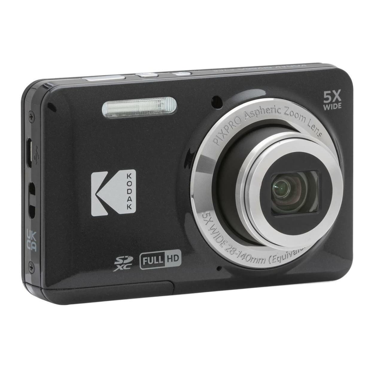 Kodak Pixpro Friendly Zoom Fz55 Digital Camera (Black) With 32Gb Class 10 Uhs I U1 Sdhc Memory Card Bundle (2 Items)