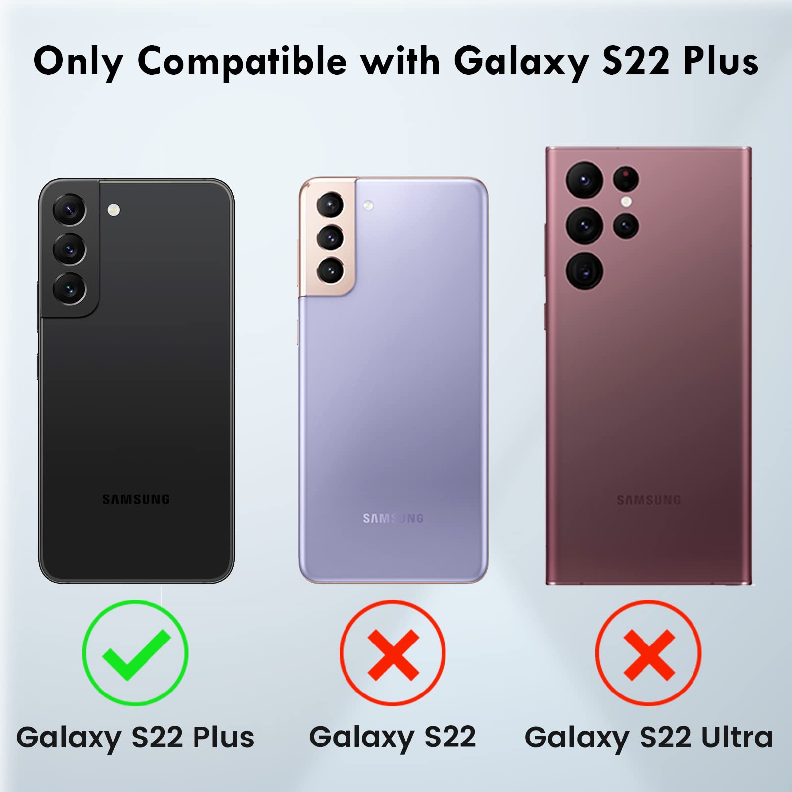 Caka For Galaxy S22 Plus Case, Samsung S22 Plus Case With Kickstand Camera Cover Built In 360    Rotate Ring Stand Magnetic Magn