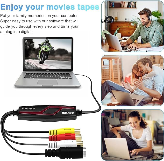 Video Capture Card Usb 2.0, Rca To Usb Video Capture Device, Digital Video Converter Grabber To Save Digital Files For Your Mac
