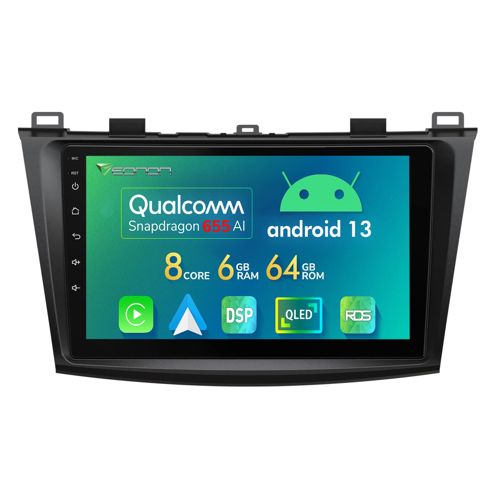 Eonon Android 13 Wireless Carplay & Android Auto Car Stereo, Octa Core 6Gb Ram +64Gb Rom Car Radio, 9 Inch Qled Touchscreen Car