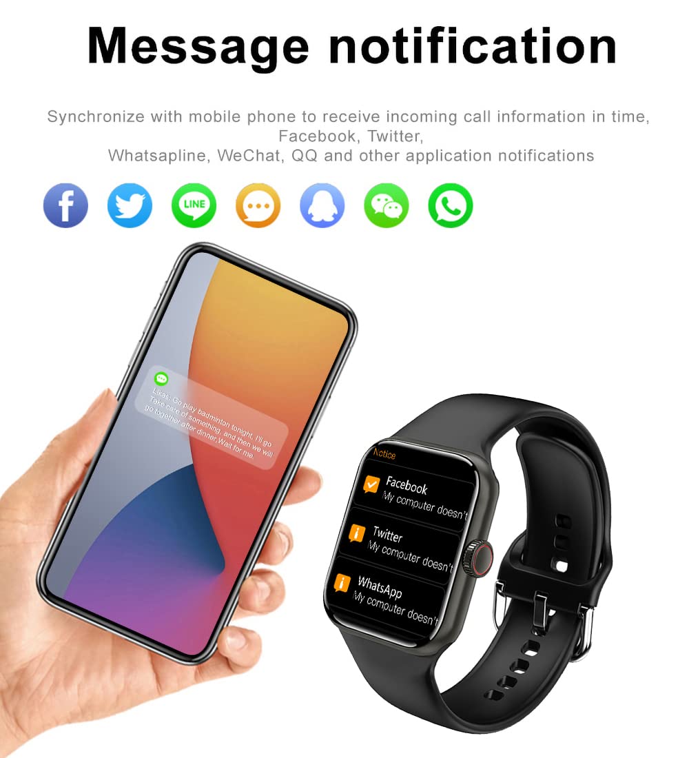 Smart Watch For Men Women Kids Compatible Android Ios Iphone, 2.09 Touch Screen Fitness Tracker Smartwatch With Call/Sms/Sleep M
