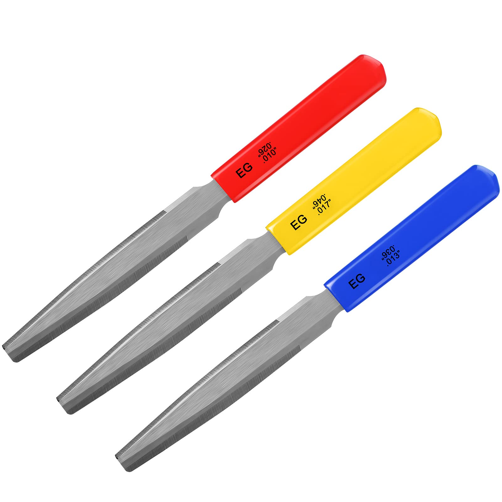 3 Pieces Tapered Guitar Nut Files Nut Slotting Files Set Double Edge Fret File Electric Guitar Fret Tools Fret Crowning Files Fo