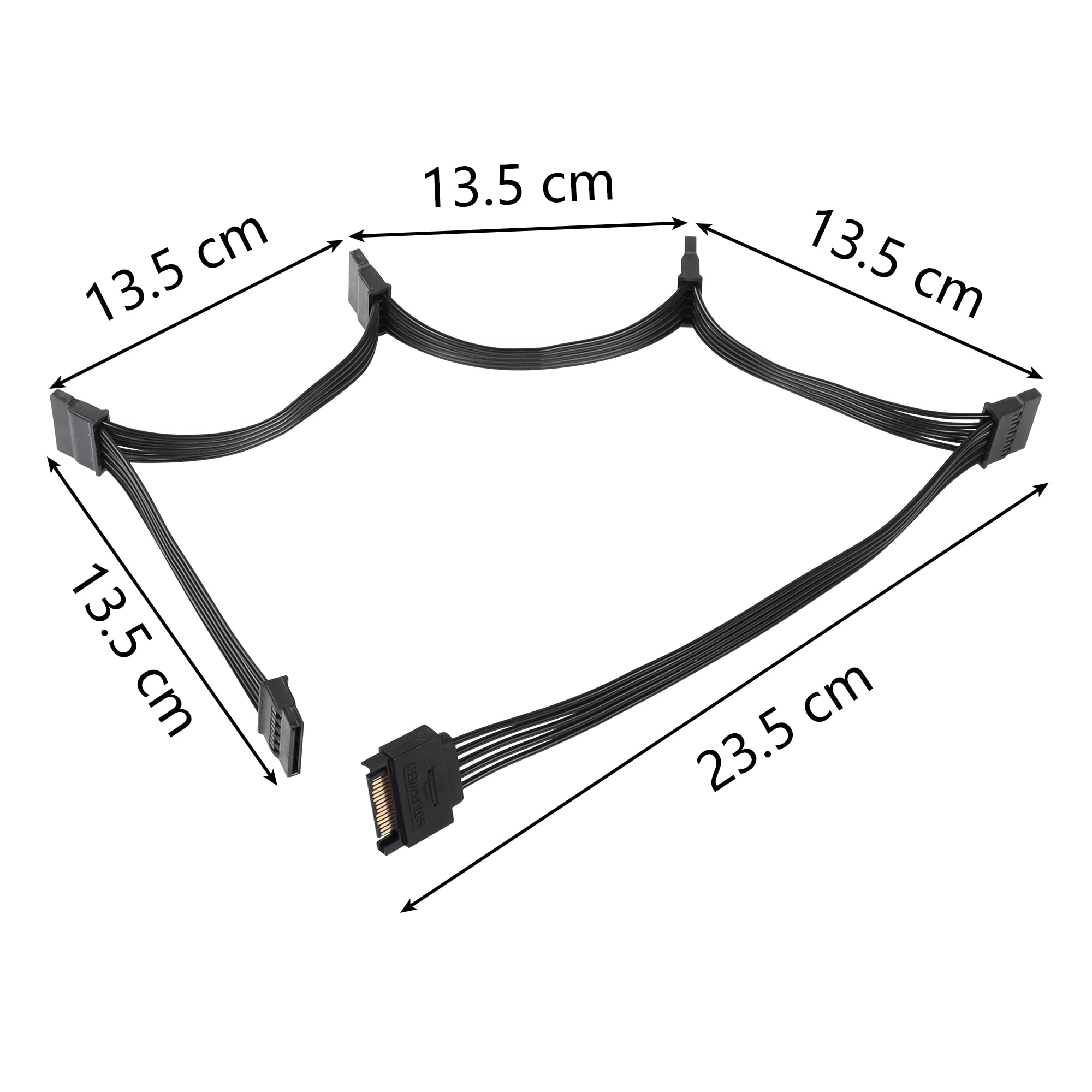 Sinloon Sata Power Splitter Cable, 15Pin Sata Male To 5 Sata Female Power Extension Hard Drive Cable,For Hdd Ssd And Optical Dri