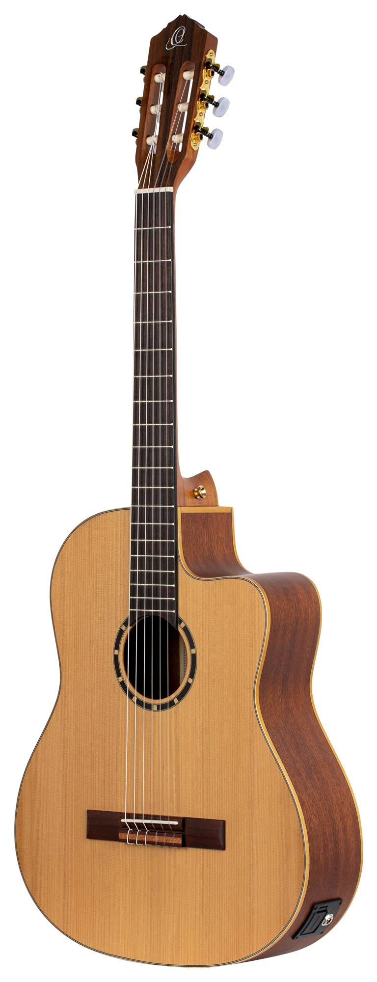 Ortega Guitars 6 String Family Series Pro Solid Top Acoustic-Electric Nylon Classical Guitar W/Bag, Right (Rce131)