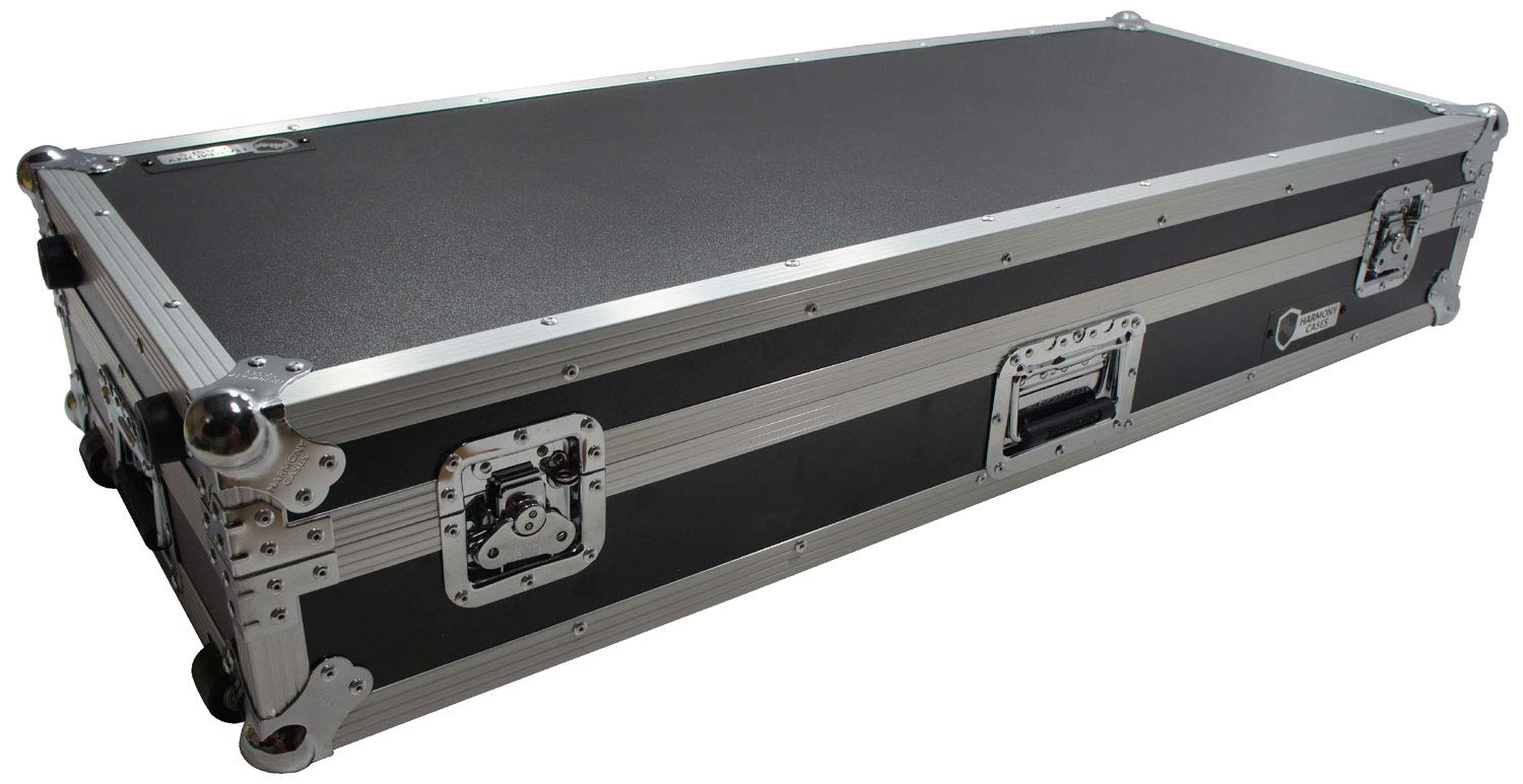 Harmony Audio Cases Hckb61W Flight Rolling Ata Hard Custom Case Compatible With 61 Note Keyboard
