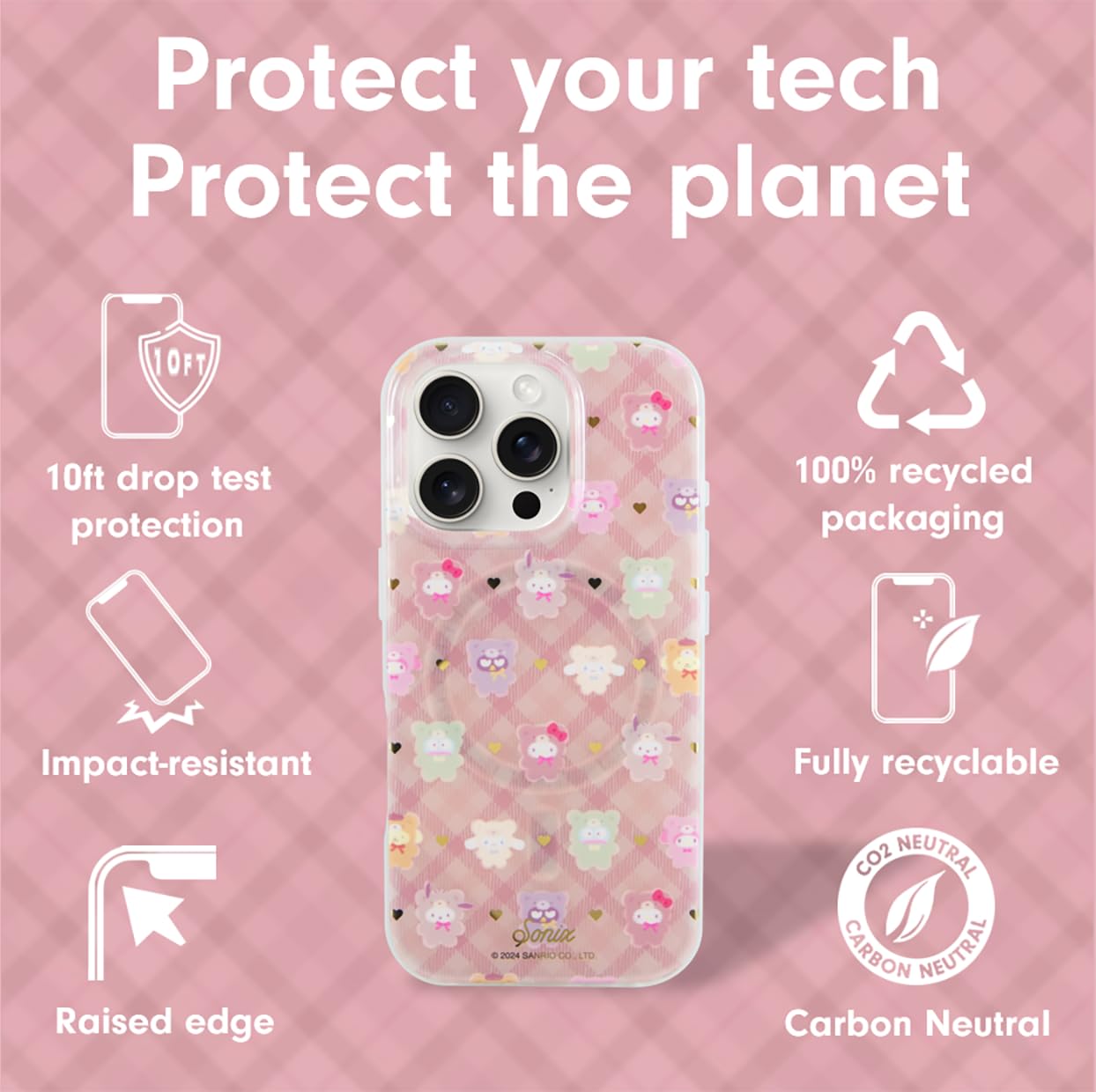 Sonix X Sanrio Case For Iphone 16 Pro | Compatible With Magsafe | 10Ft Drop Tested | Hello Kitty And Friends Latte Bear