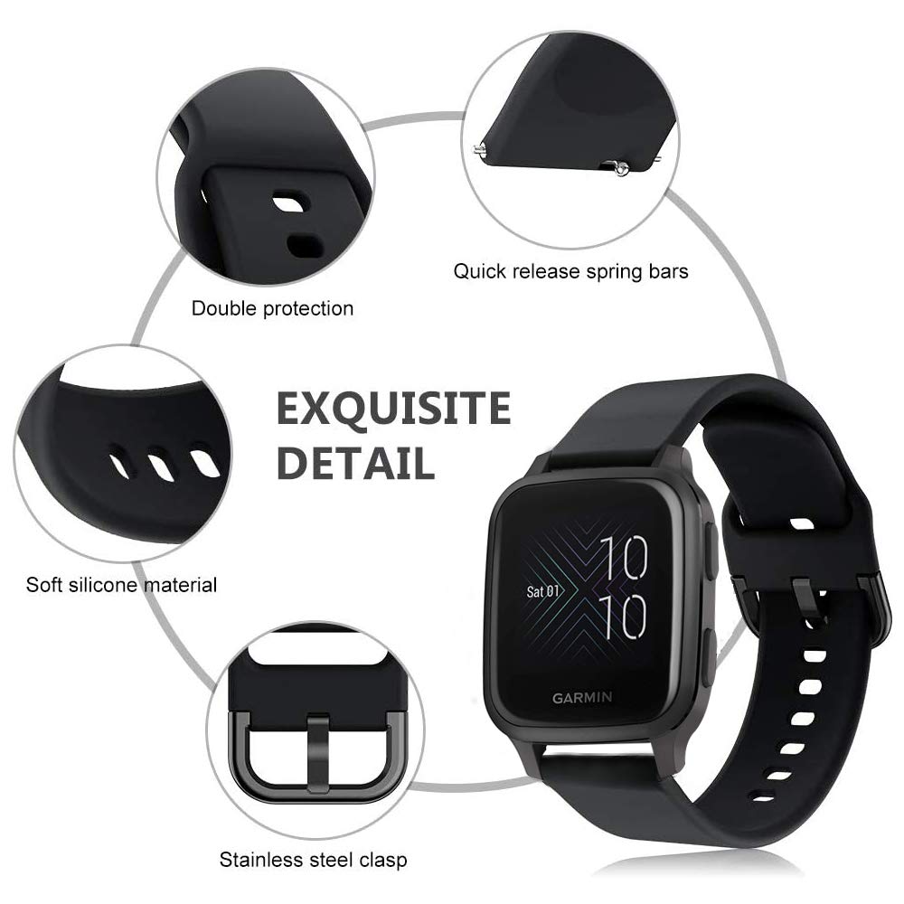 Bands Compatible With Garmin Venu Sq/Venu Sq 2 /Venu Smart Watch, Soft Silicone Fadeless Pattern Printed Floral Replacement Band