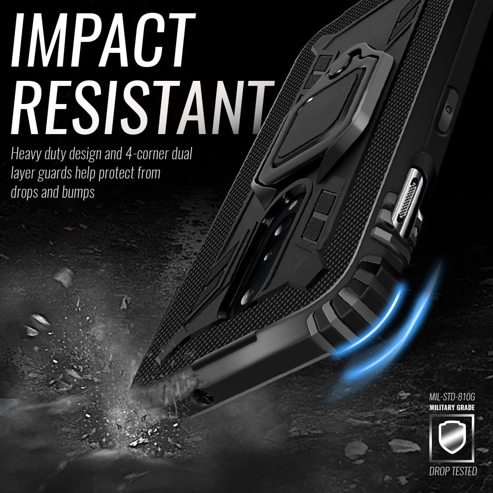 Shields Up OnePlus 8 Case - Carbon Fiber, Kickstand, Shockproof, Ultra Slim, Black, 10ft Drop Tested, Model CC-Kickstand-0001