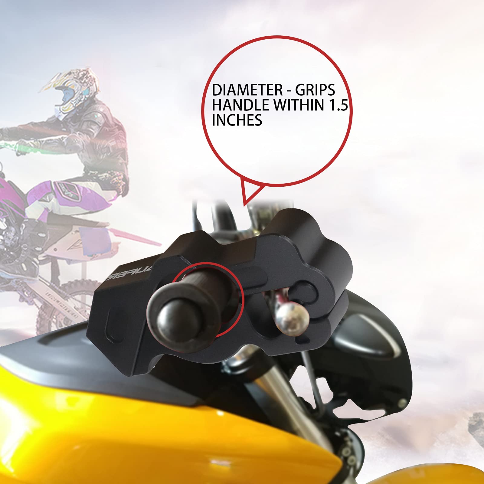 Aufer Universal Heavy Duty Motorcycle Grip Lock Handlebar Lock Throttle Lock Anti Theft Brake Lever Locking Compatible With For