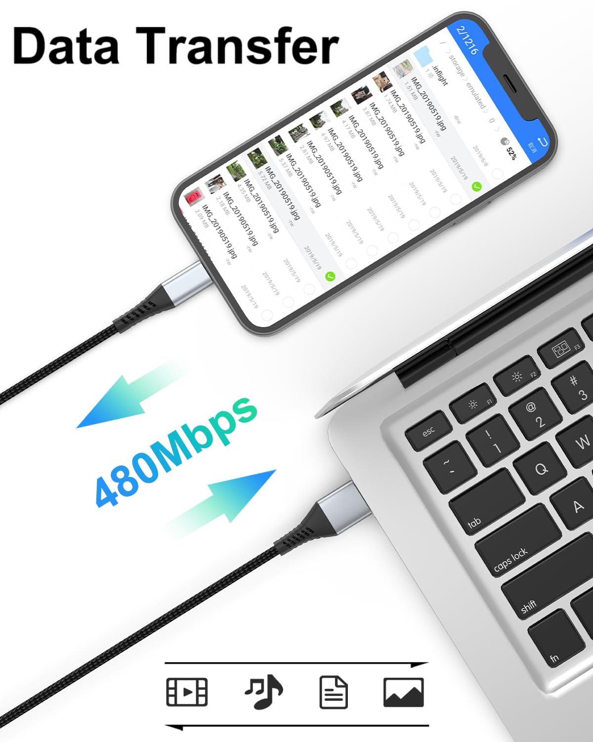 Lightning Cable 2Ft Iphone Charger Cable [3Pack] 2 Foot Iphone Charging Cord Fast Charging Braided Usb To Lightning Cable For Ap