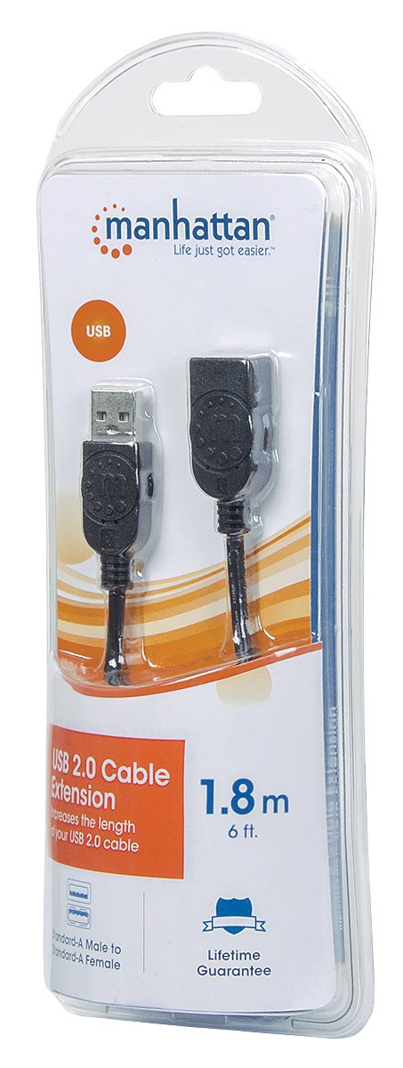 Manhattan 6 Feet High Speed Usb Cable A Male/A Female 1.8M, Black (393843)
