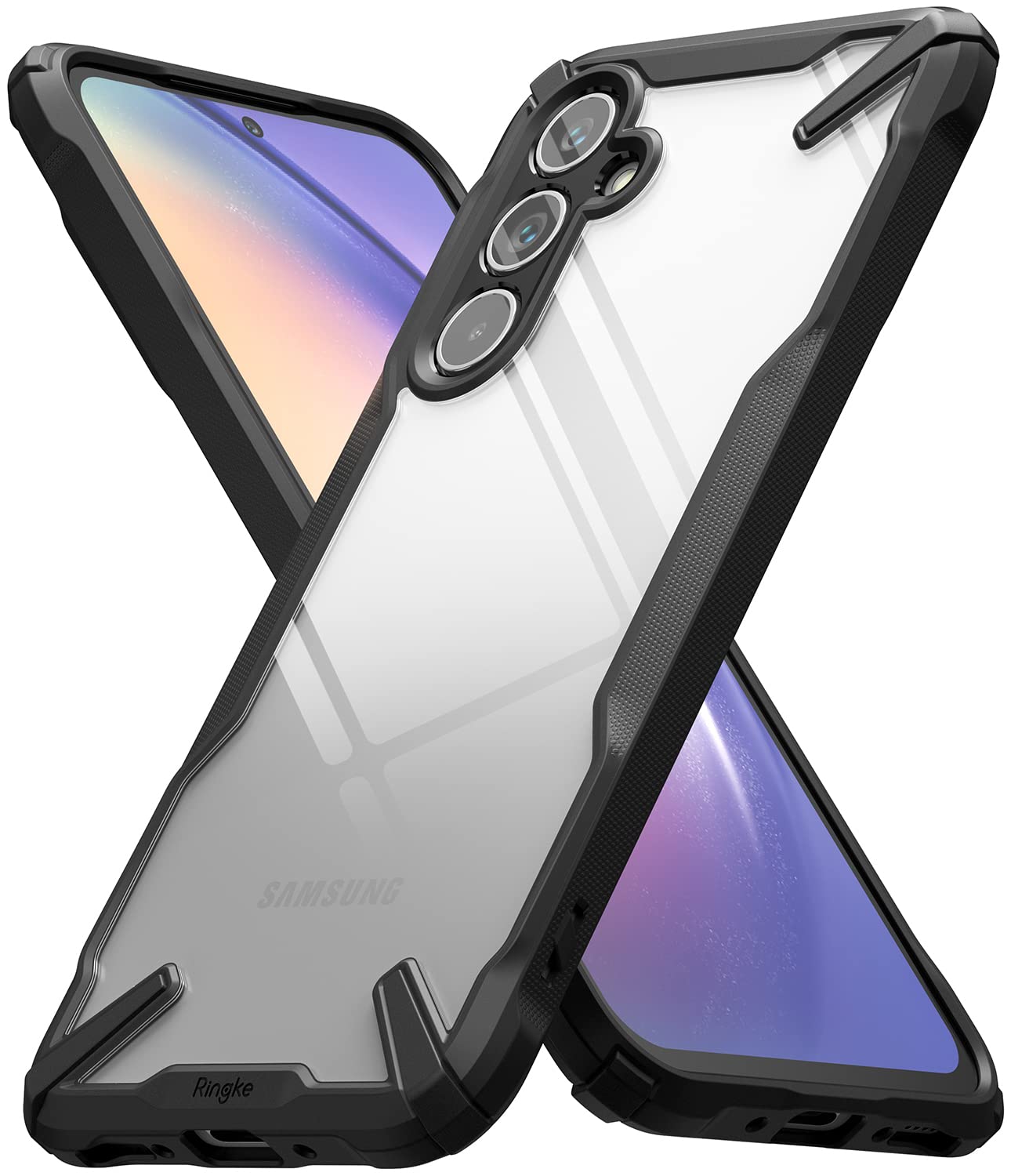 Ringke Fusion-X [Anti-Scratch Dual Coating] Compatible with Samsung Galaxy A54 5G Case, Augmented Bumper Clear Hard Back Shockpr