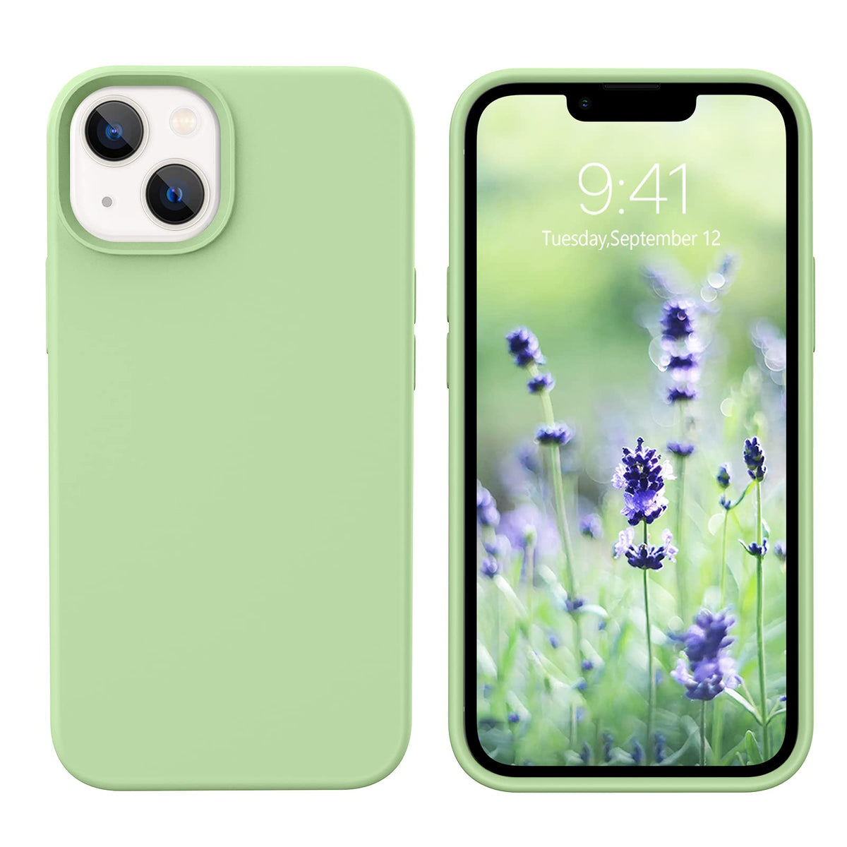 Guagua Compatible With Iphone 13 Mini Case Liquid Silicone Soft Gel Rubber Slim Thin Microfiber Lining Cushion Texture Cover Sho