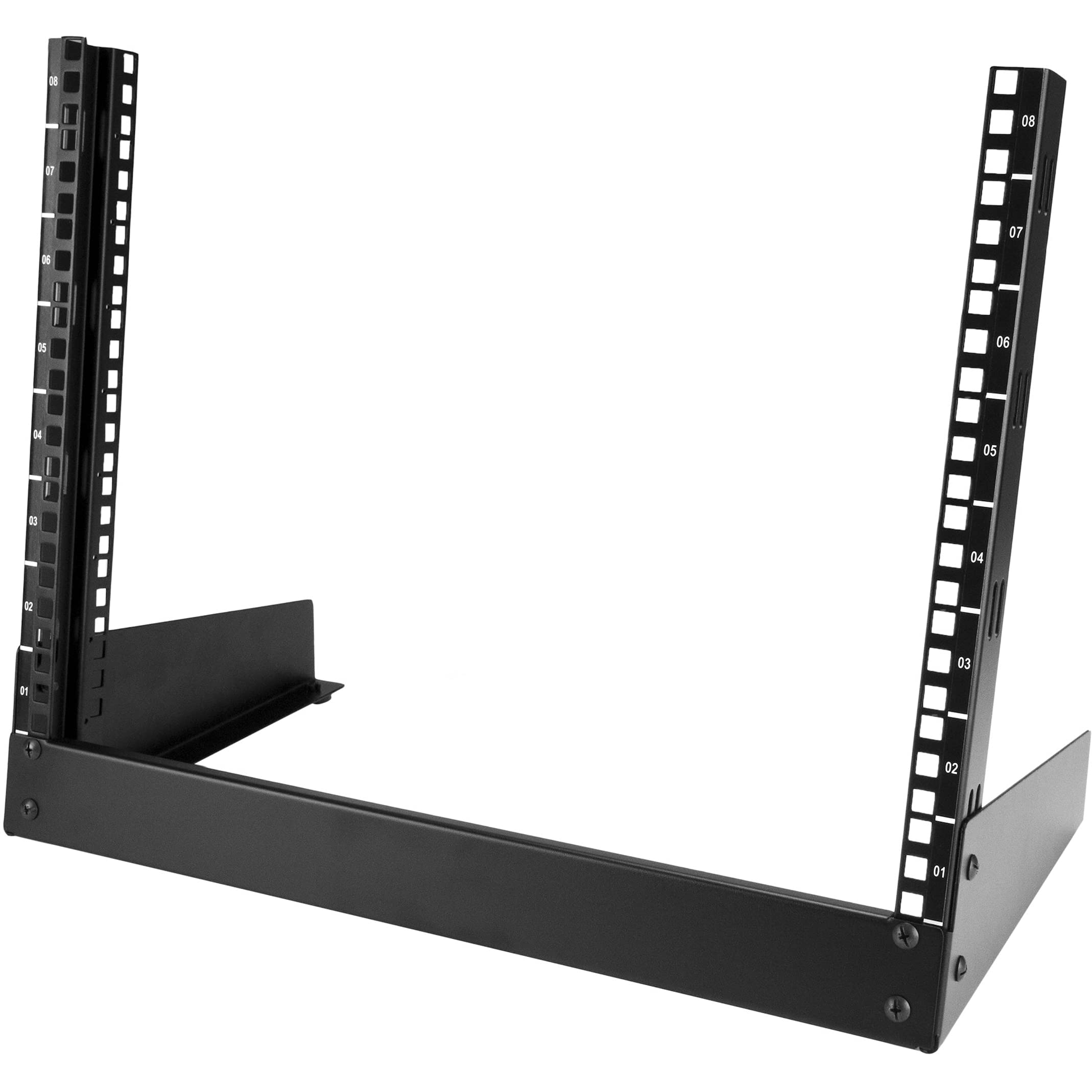 Startech.Com 2 Post 8U Desktop Server Rack, Small Open Frame 19In Computer Rack, Compact Network Rack For Av / Studio / Data / I