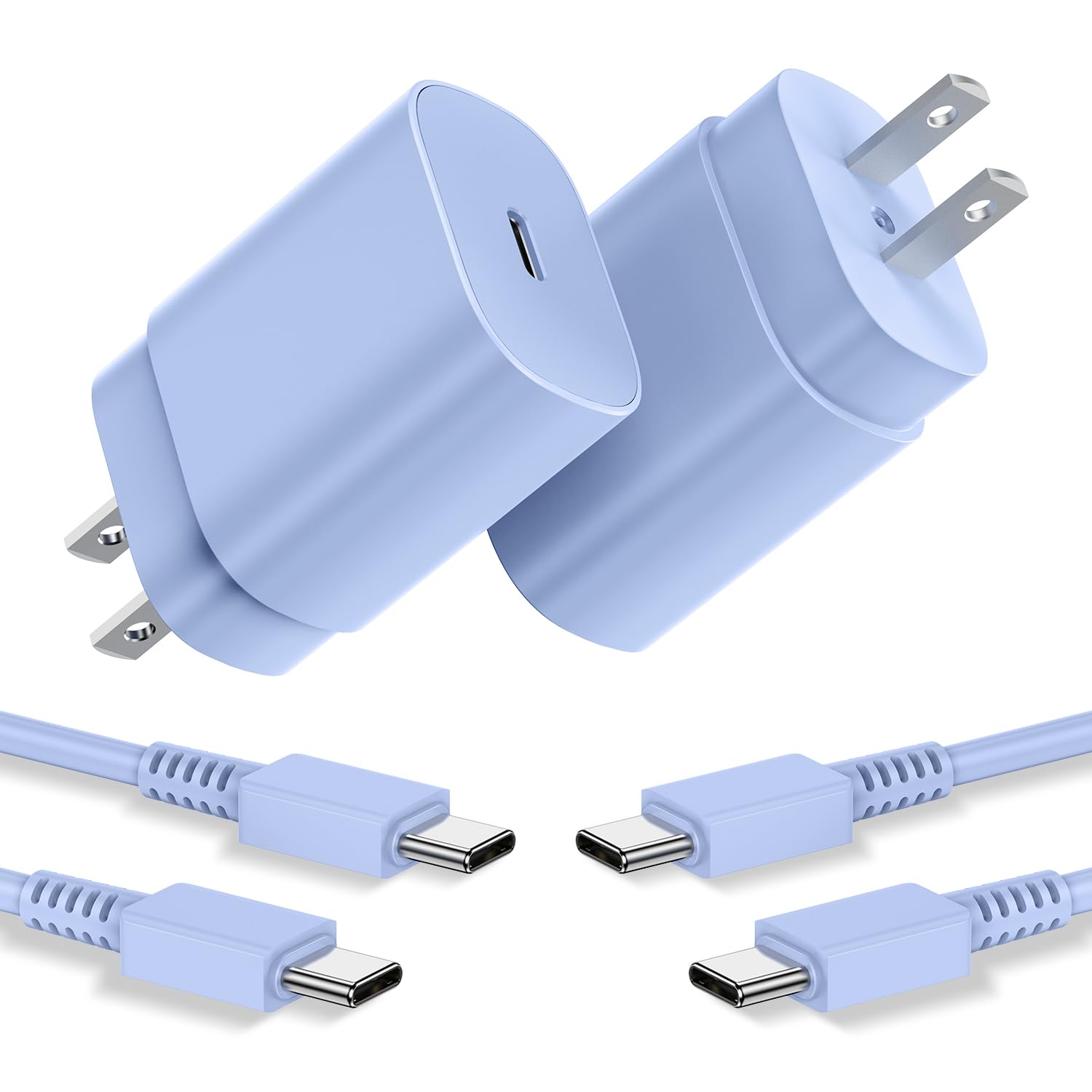Cndons 2 Pack 25W PD USB C Wall Charger Super Fast Charging Block & 10ft Android Phone Charger Cable for Samsung Galaxy S23 S22 
