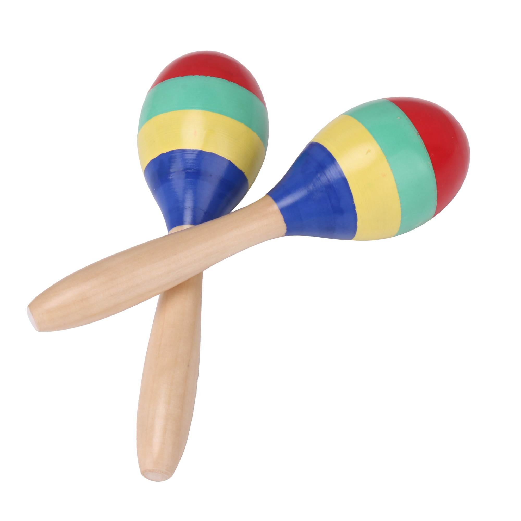 2Pcs Color Wooden Orff Sand Ball Maraca Percussion Hand Cranked Musical Instrument