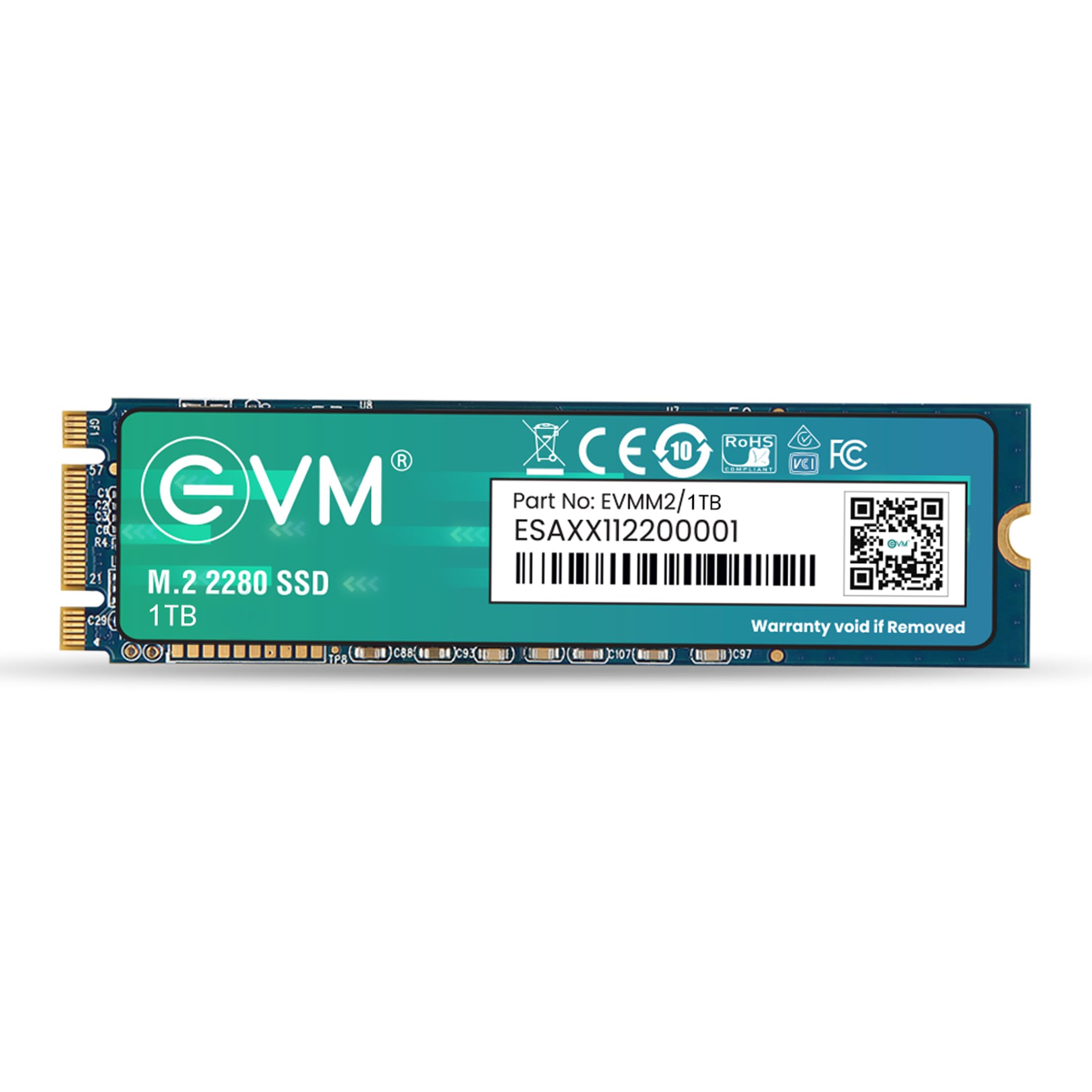 Evm 1Tb M.2 (2280) Sata Internal Ssd  550Mb/S Read & 370Mb/S Write  5Year Warranty (Evmm2/1Tb)