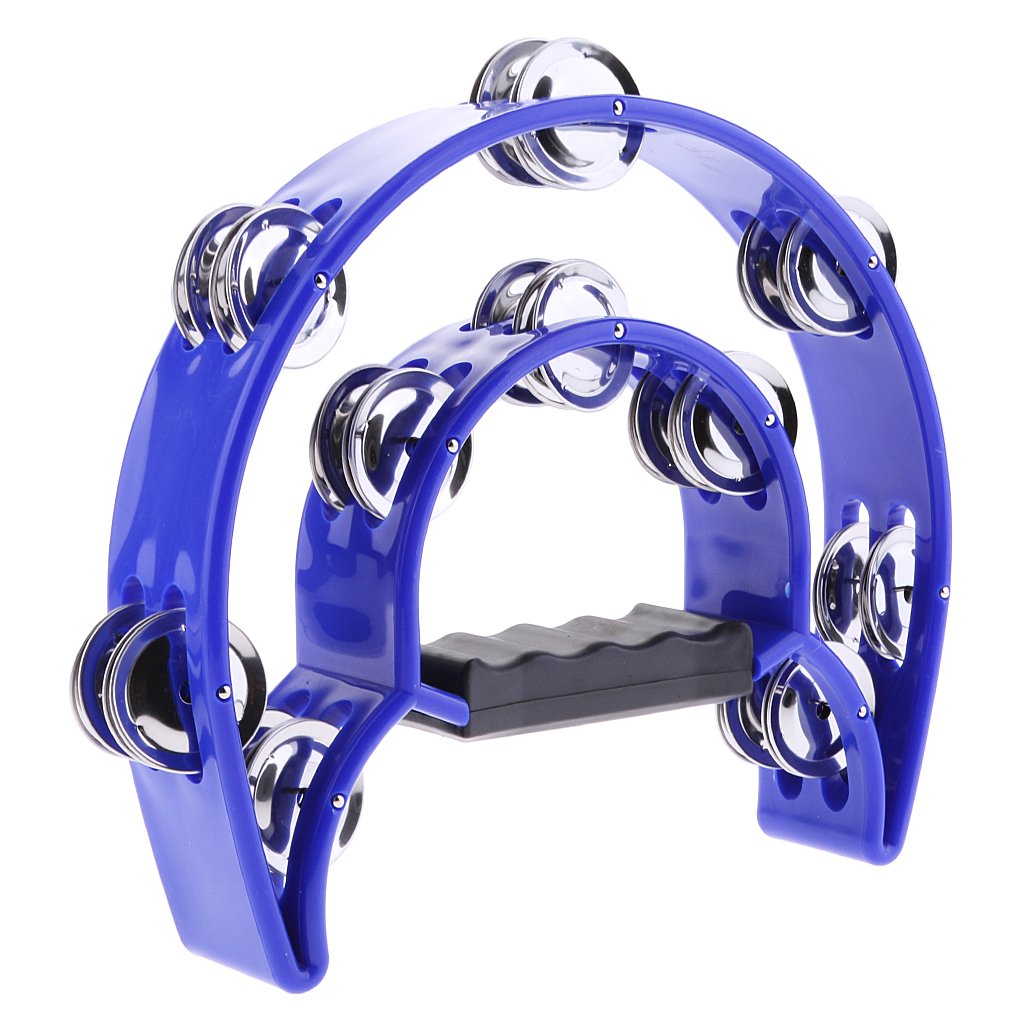Club BollywoodHand Held Tambourine Double Row Metal Jingles Musical Percussion Gift  Blue|Musical Instruments & Gear|Percussion