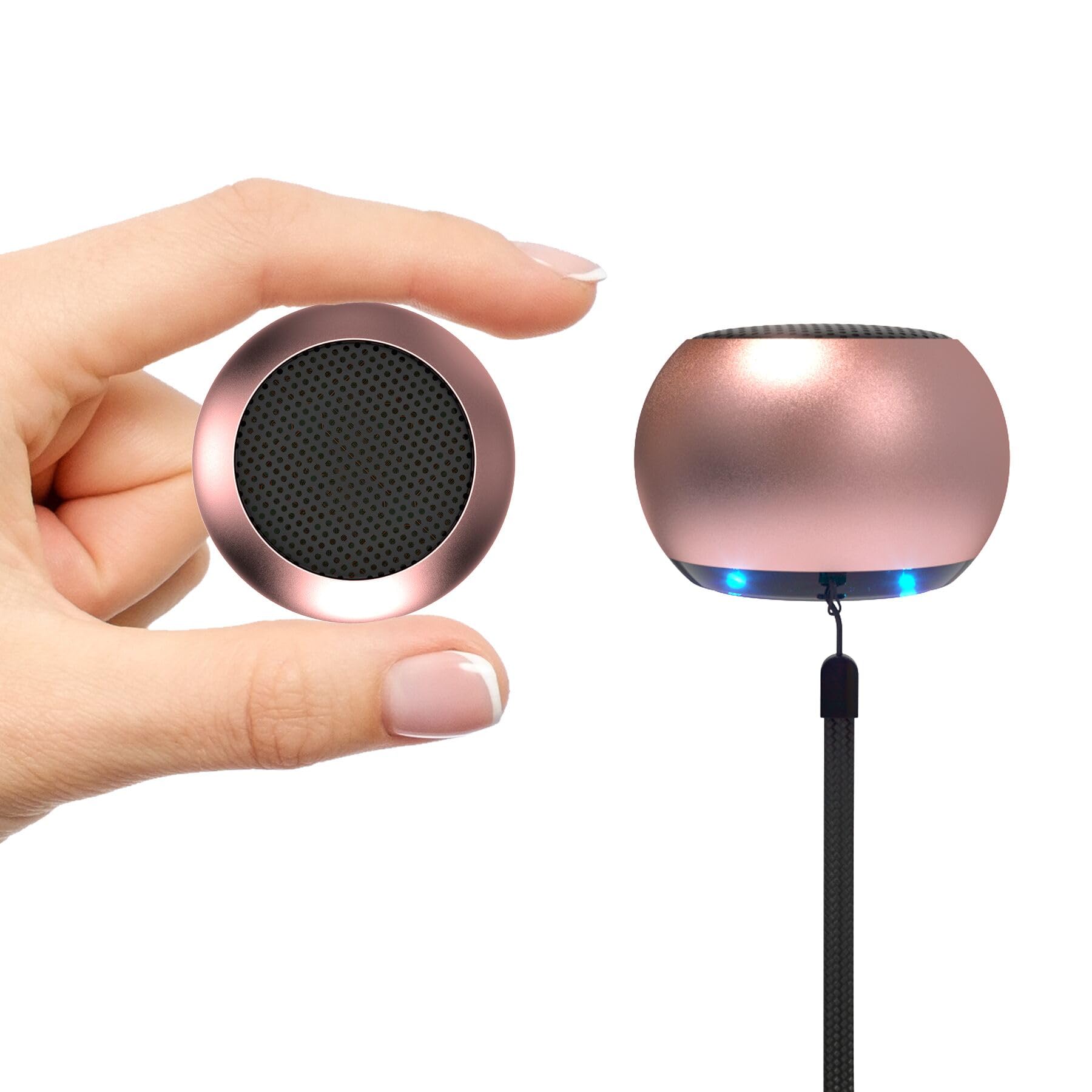 Sevenka 2 Mini Speakers Bluetooth, 3W Small Portable Wireless Speaker With Lanyard, Water Resistant, Wireless Stereo Pairing, Re