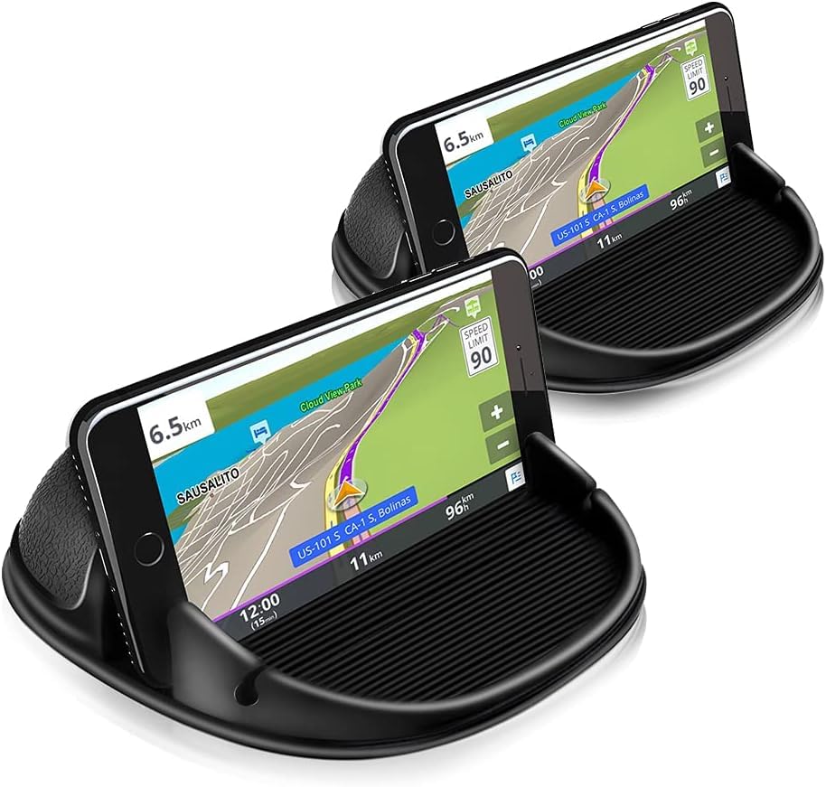 Loncaster 2 Pack Dashboard Car Phone Holder Mount, Universal Cell Phone Automobile Cradles Ultra Stable Slip Free Hands Free Car
