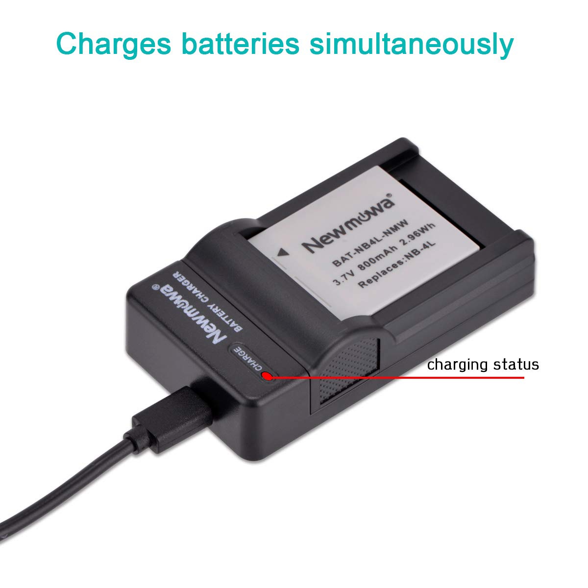 Newmowa Nb 4L Replacement Battery (2 Pack) And Portable Usb Charger Kit For Canon Powershot Elph 100 Hs,300 Hs,310 Hs,Sd30,Sd40,