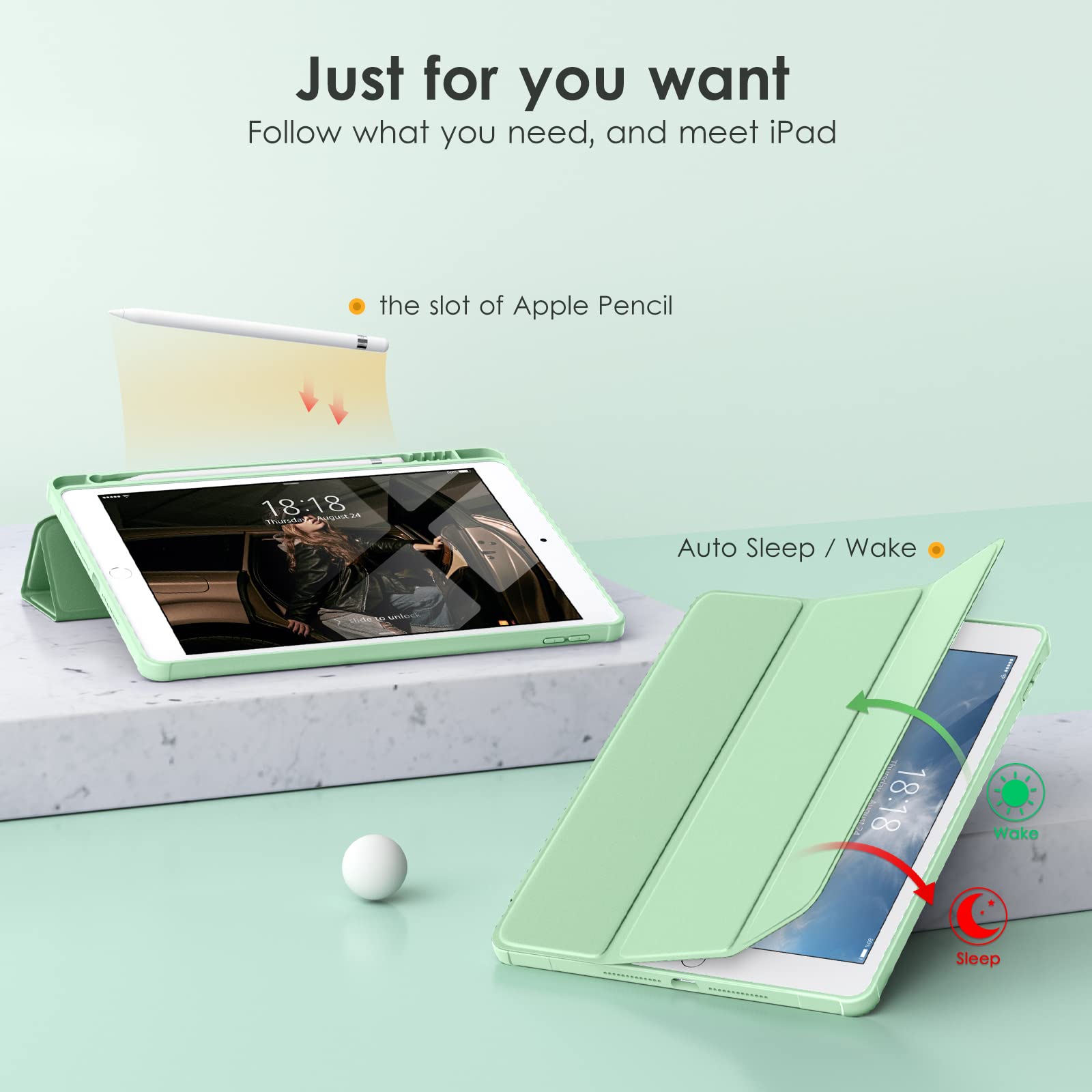 Dttocase Case For Ipad 9Th / 8Th / 7Th Generation 10.2 Inch (2021/2020/2019 Released), Clear Back, Tpu Shockproof Frame Cover[Bu