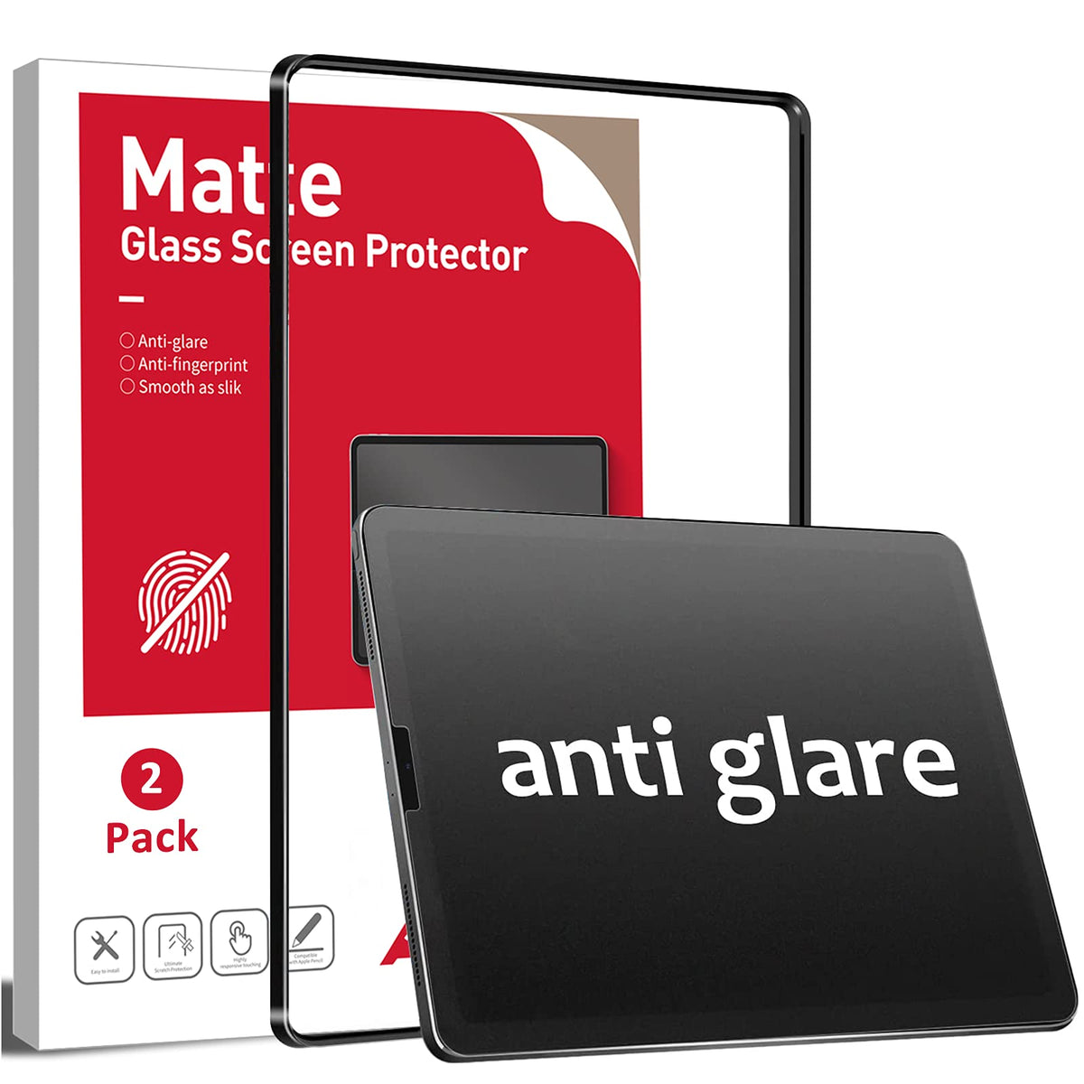 Ambison [2Pack Matte Glass Screen Protector Compatible With Ipad Pro 11 2022, Writing Smooth/Anti Glare, Reduce Nib Wear, Fingerprint Free For Ipad Pro 11 /Ipad Air 5/Ipad Air 4Th Generation