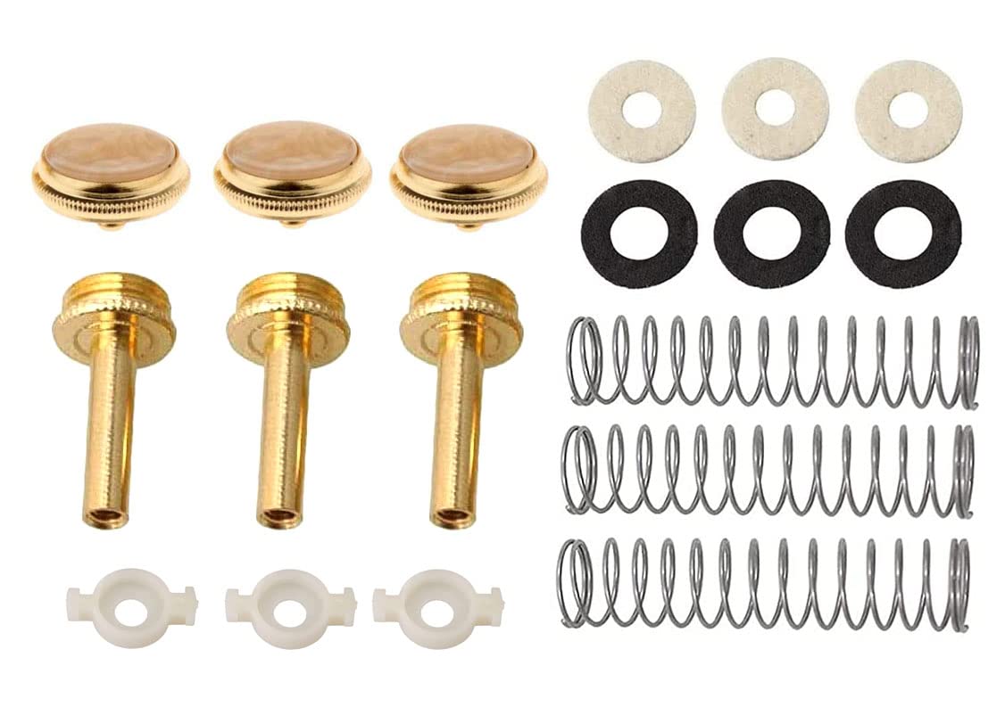 Tuoren Trumpet Valve Sytem Replacement Parts Include Trumpets Finger Buttons Valve Cap Spring Felt Washer Piston Guides Musical
