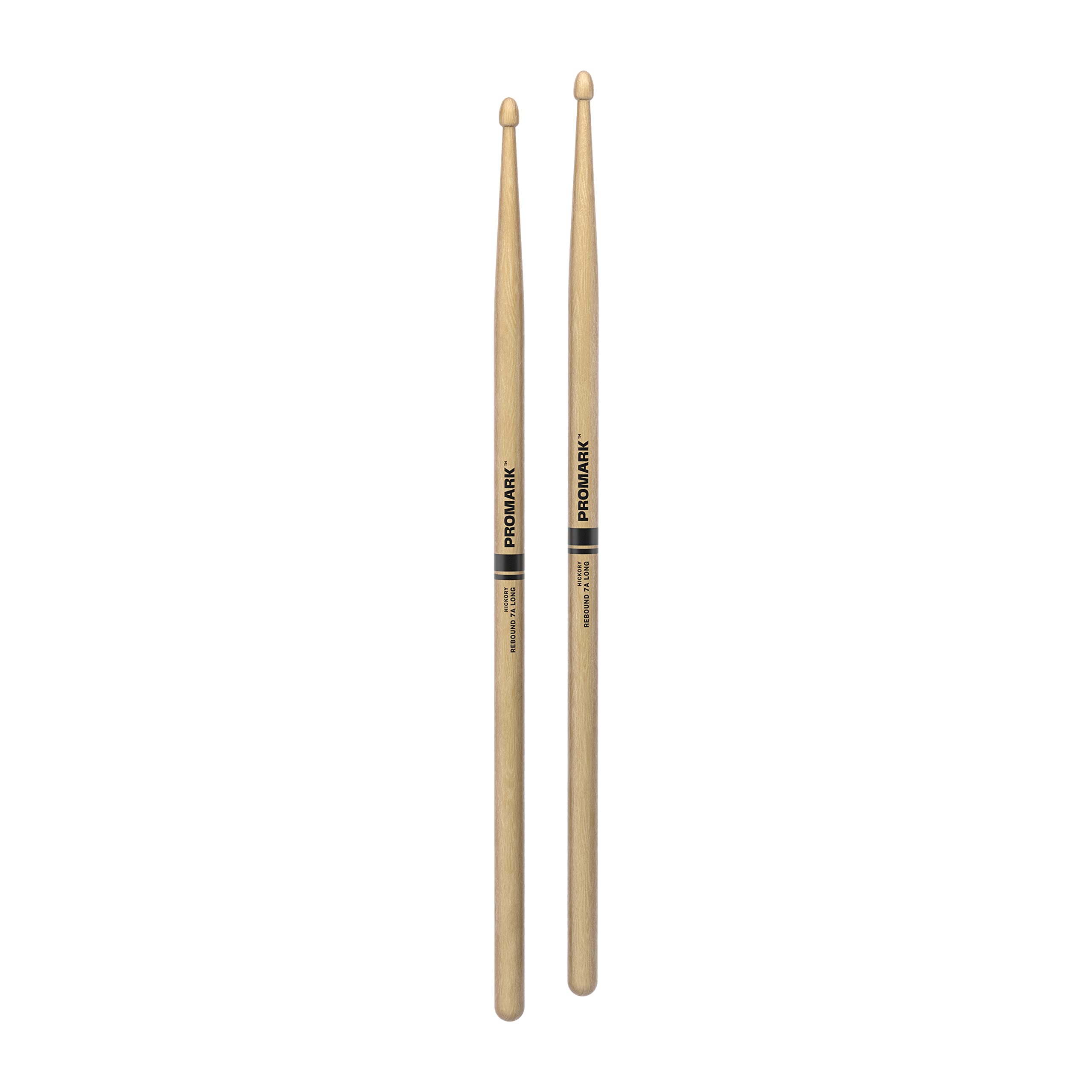 Promark Rebound 7A Long Hickory Drumsticks, Acorn Wood Tip, One Pair