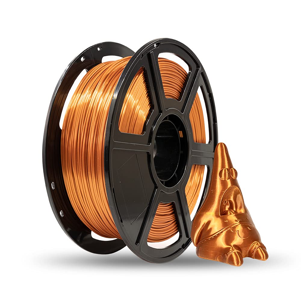 Flashforge 3D Printer Filament Silk PLA 1.75mm 1kg Spool-Dimensional Accuracy +/- 0.02mm (Copper)