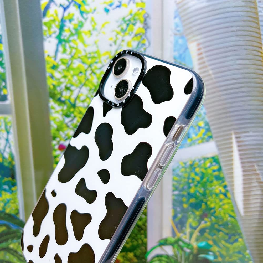 Abbery Designed For Iphone 14 Case Cow Print, Clear With Design Cow Pattern Cute Silicone Tpu Sturdy Shockproof Protective Woman