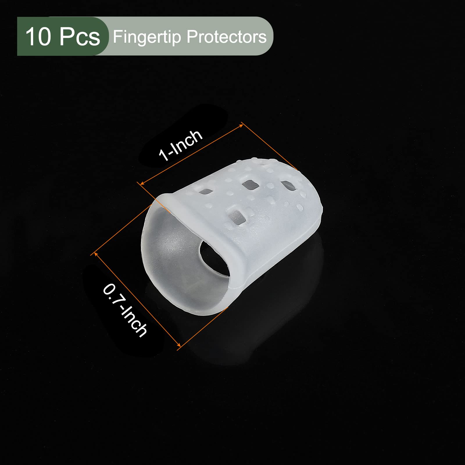 Yokive 10 Pcs Fingertip Protector Silicone Fingertip Covers | Protect Fingers, Great For Playing Guitar, Sewing, Cutting (Transp
